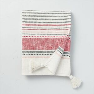 Hearth & Hand Red and White Striped Throw Blanket